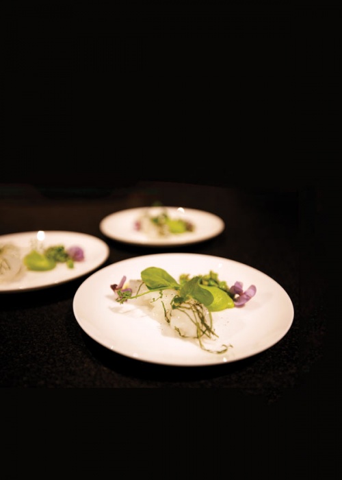 Raw aorika with green peas (Photo by Carol Chan)